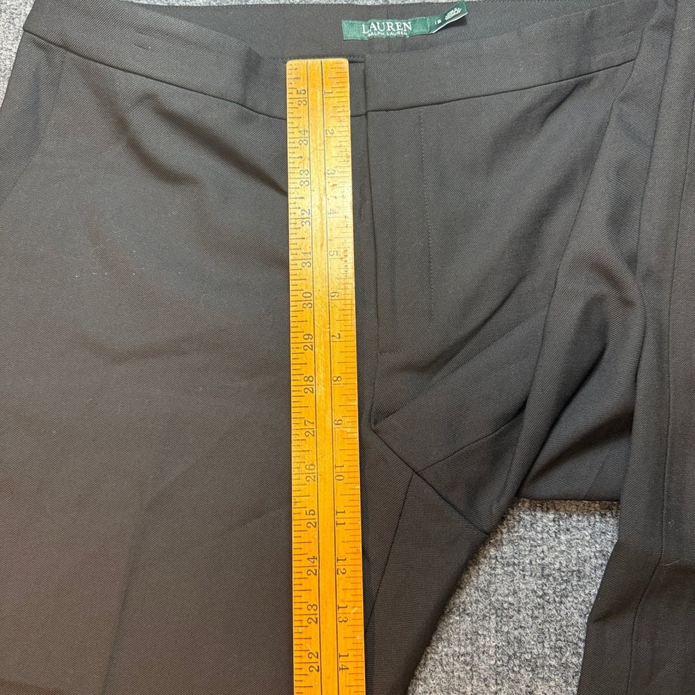 Lauren Ralph Lauren Black Wool Blend Tuxedo Dress Pants Satin Stripe Size 12 - Picture 9 of 16